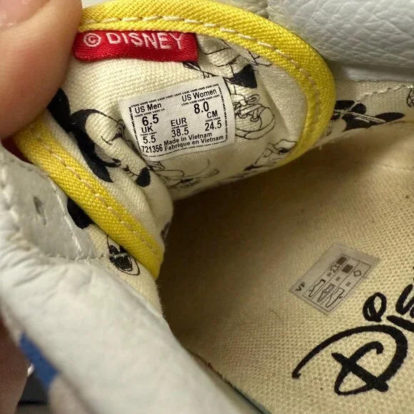 Vans Disney X Old Skool 80s Retro Mickey Mouse Suede Cap Toe Sneakers Womens 8 - Picture 7 of 8